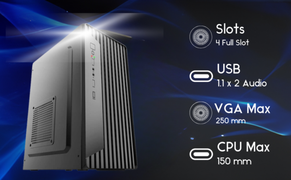 Desktop Case with 550W Power Supply | ATX Support - ITmining